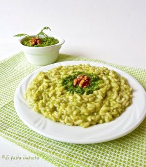 Risotto al pesto di rucola e noci