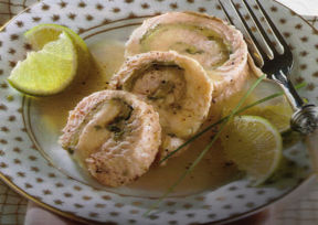 Rotolo di salmone al lime.