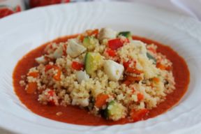 Cous cous allo zenzero e lime su salsa fredda alla mediterranea per #GalleriadelsaporeCirio