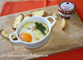 Cocottine di uova e patate aromatizzate al sale al tartufo e collaborazione con Cascina di San Cassiano