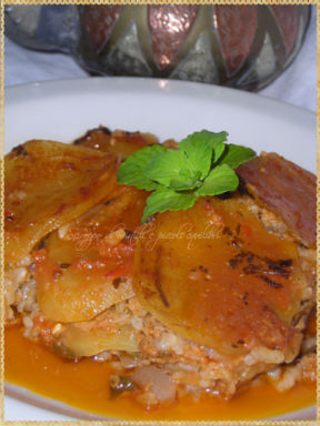 Timballo di patate, carne e riso