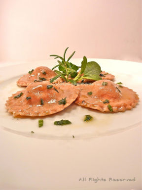 Ravioli di farro integrale ripieni di baccalà e patate