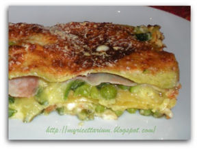 Lasagne con zucchine e piselli