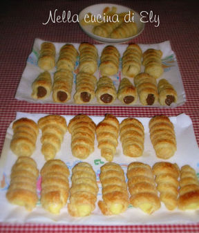 Cannoncini di pasta sfoglia alle due creme