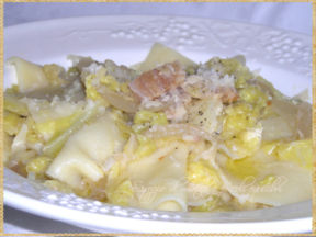 Maltagliati con verza e guanciale di Bassiano