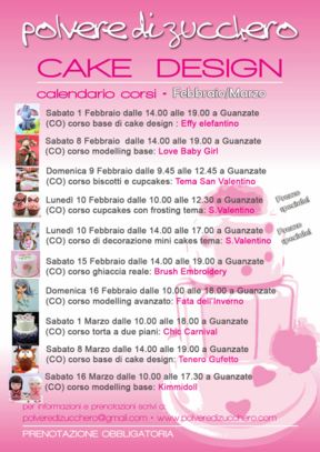 Corsi cake design: calendario febbraio e marzo