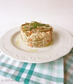 Risotto con salmone e carciofi