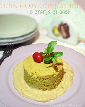 Cous cous con salmone e crema di ceci