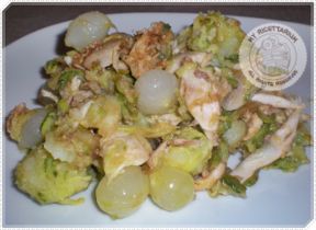 Insalata di pollo con zucchine, patate e cipolline