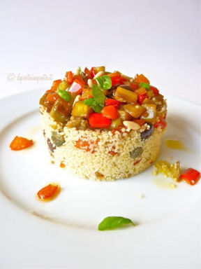 Couscous con melanzane e peperoni