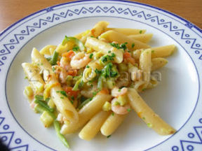 Penne zucchine e gamberetti
