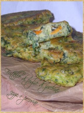 Frittelle di foglie di zucchine, cozze e pecorino