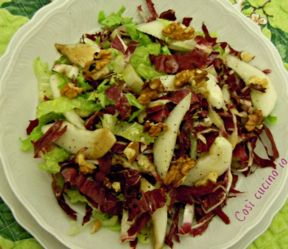 Insalata di radicchio, pere e noci