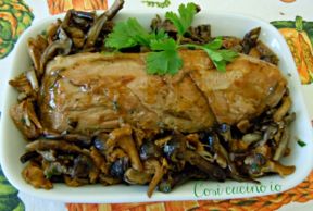 Vitello arrosto e funghi trifolati