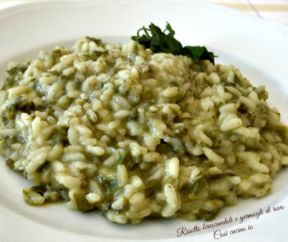 Risotto di bruscandoli e germogli di rovo