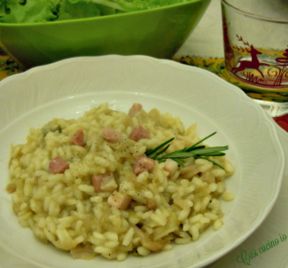 Risotto di cavolo cappuccio e pancetta affumicata