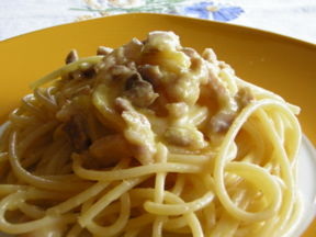 Carbonara con pancetta fresca