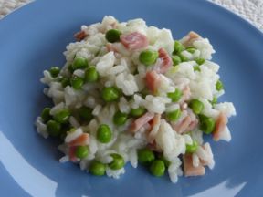 Risotto piselli e prosciutto cotto