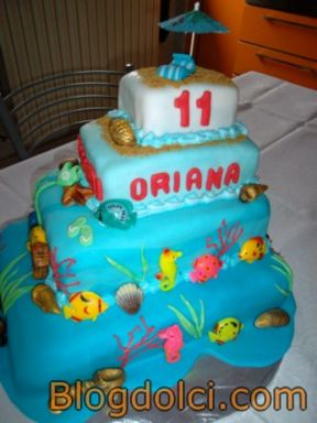 Torta di compleanno: mondo marino