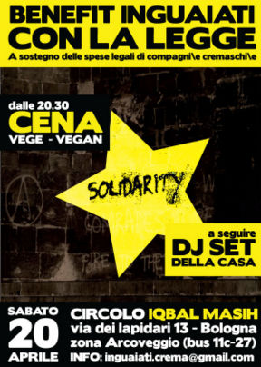 Damivs wrote a new post, 20 Aprile Cena vegan Benefit, on the site circolo IQBAL MASIH di Bologna