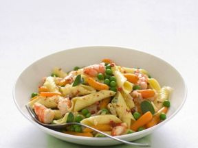 Unici...Garganelli primavera con gamberi e cognac