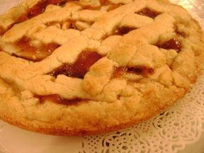 Crostata alle pere, mele e marmellata di amarena  (all'acqua frizzante)