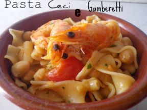 PASTA CECI E GAMBERETTI