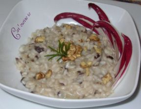 Risotto al radicchio tardivo e noci