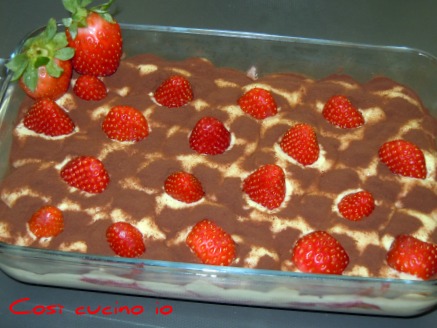 Tiramisù di ricotta alle fragole