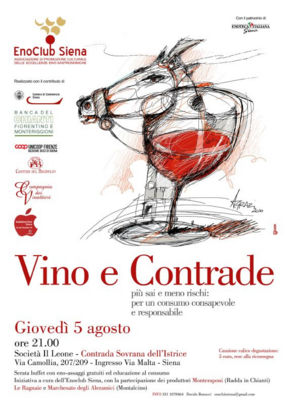 Cosa fare per scoraggiare l’abuso di alcol nei giovani: per esempio stasera 5 agosto a Siena nelle contrada dell’Istrice