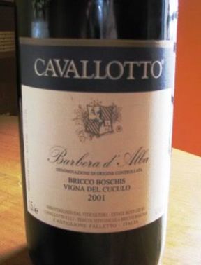 Barbera d’Alba Bricco Boschis Vigna del Cuculo 2001 Cavallotto