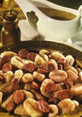 "Gnocchi del principe": Gnocchi, parmigiano e wurstel