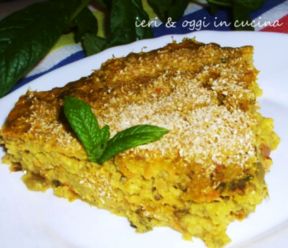 Torta salata di riso alla menta con il risotto avanzato