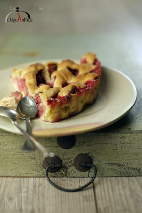 crostata con fragole e rabarbaro