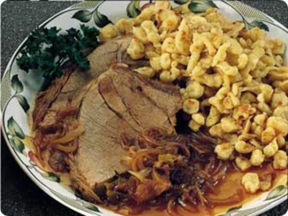 Stufato di vitello con spatzli.