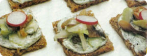 Tartine di aringhe all'aneto.