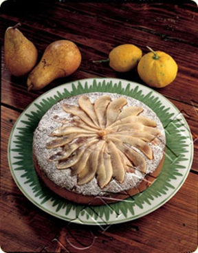 Torta margherita di pere e cocco.