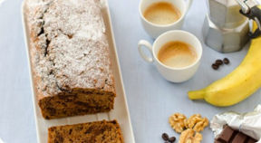 Chocolate banana bread al caffè.