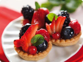 Crostatine cremino e frutti misti.