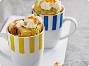 Mugcake al salmone affumicato.