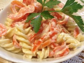 Fusilli panna e peperoni