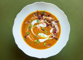 Vellutata di zucca, zenzero e crema di cocco