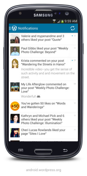New on WordPress for Android: Notifications