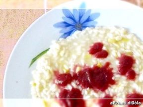 Dripping di rape rosse su Carnaroli ai porri