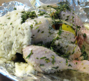 Pollo in crosta di sale