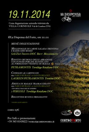 I grandi vini del Trentino di Villa Corniole in degustazione alla Dispensa del Forte Marghera