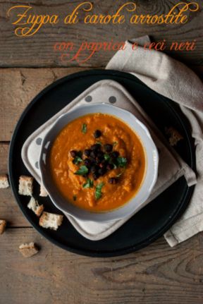 Zuppa di carote arrostite con paprica e ceci croccanti e i danni delle diete fai da te