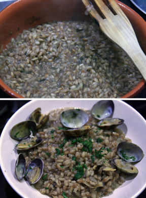 Ricetta work in progress: farrotto 2.0 (ovvero, se al farrotto 1.0 aggiungo le vongole e doso le dosi)