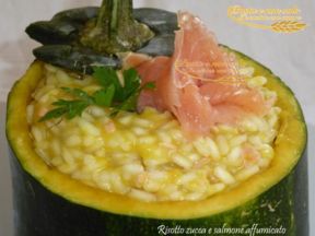 Risotto zucca e salmone affumicato