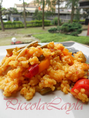 Paella Valenciana con Pollo e Peperoni